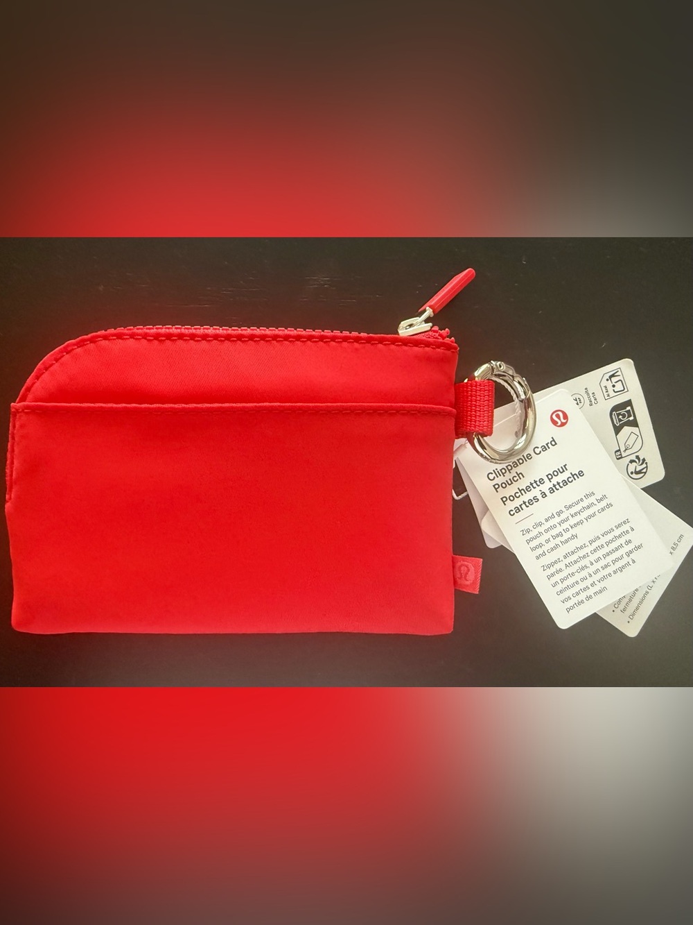 Lululemon NWT Red Clippable Card Pouch - Picture 4 of 7